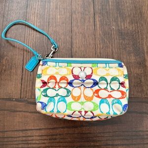 Colorful coach wristlet